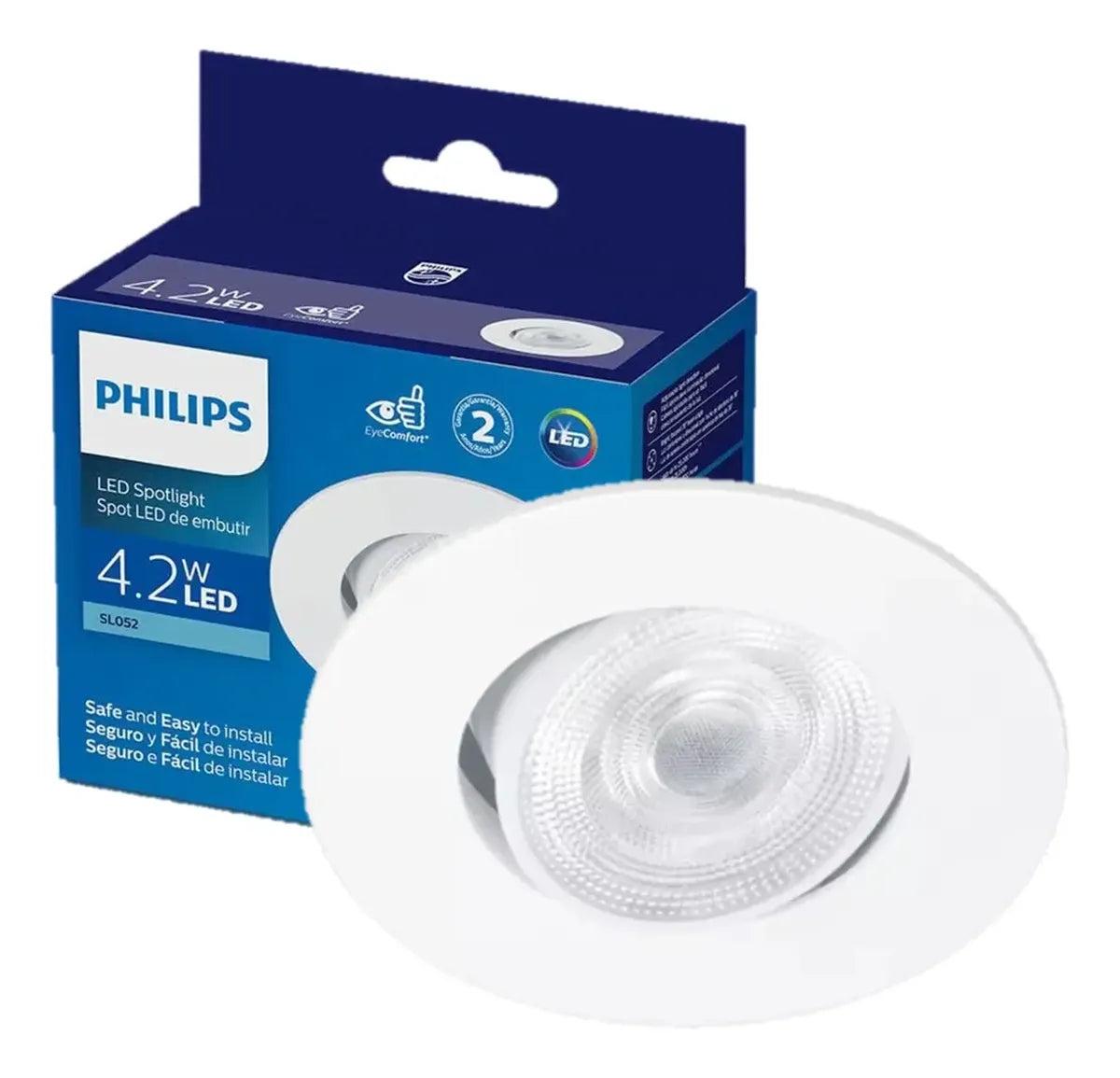 Spot Led Philips Redondo Embutir 4.2w Luz Branca 6500K