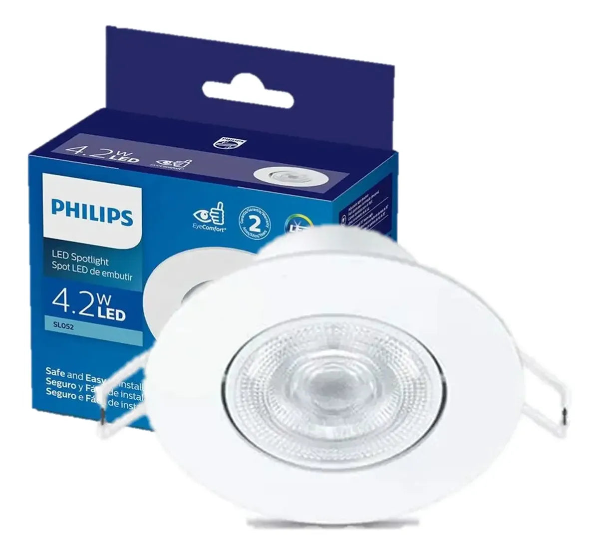 Spot Led Philips Redondo Embutir 4.2w Luz Quente 2700K