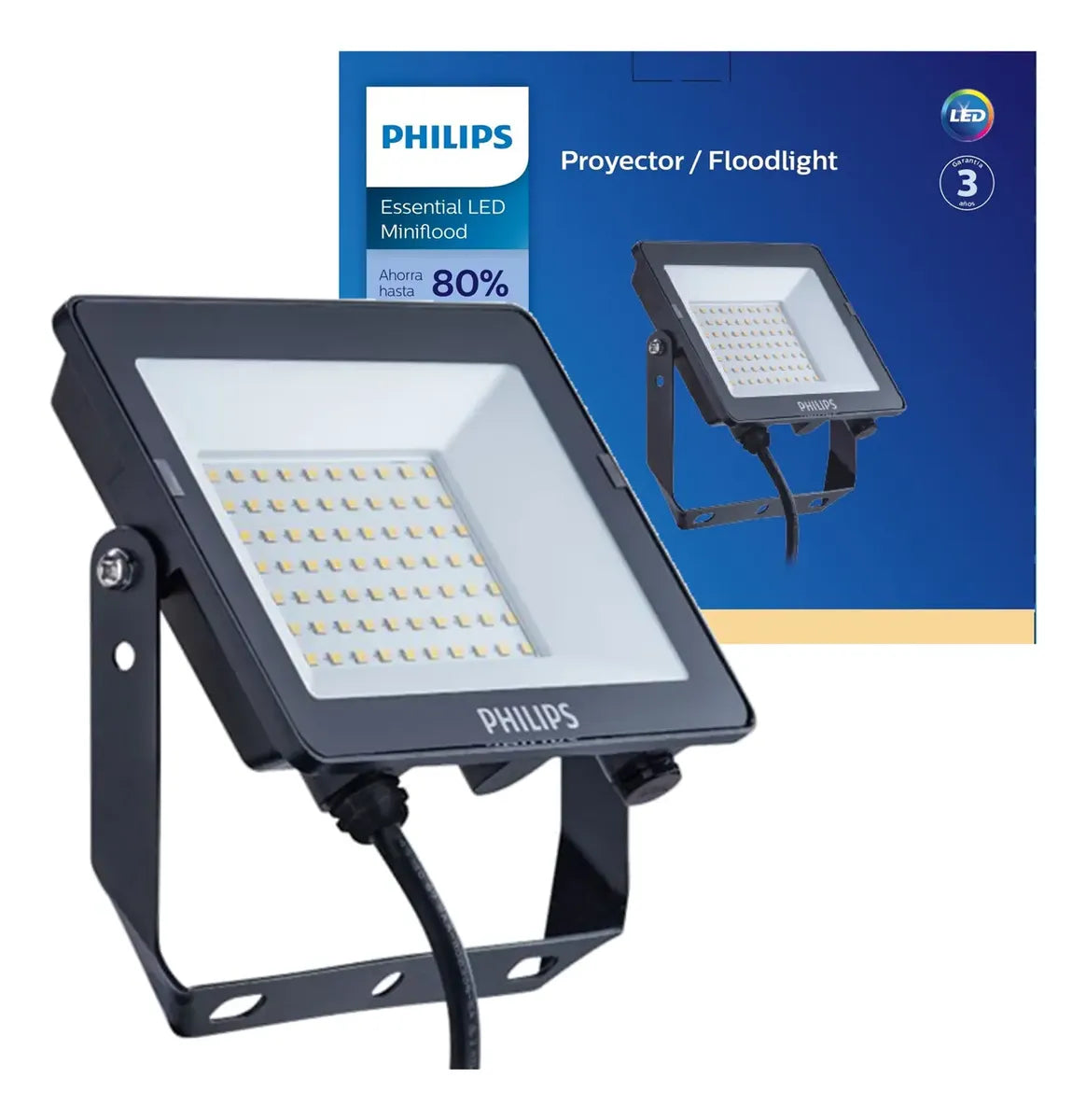 Refletor Projetor Philips 50w Luz Quente 3000K Amarela IP65
