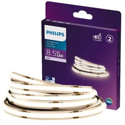 Fita Led Philips COB 5 Metros 8.5w 24v Luz Neutra 4000k 800lm/m